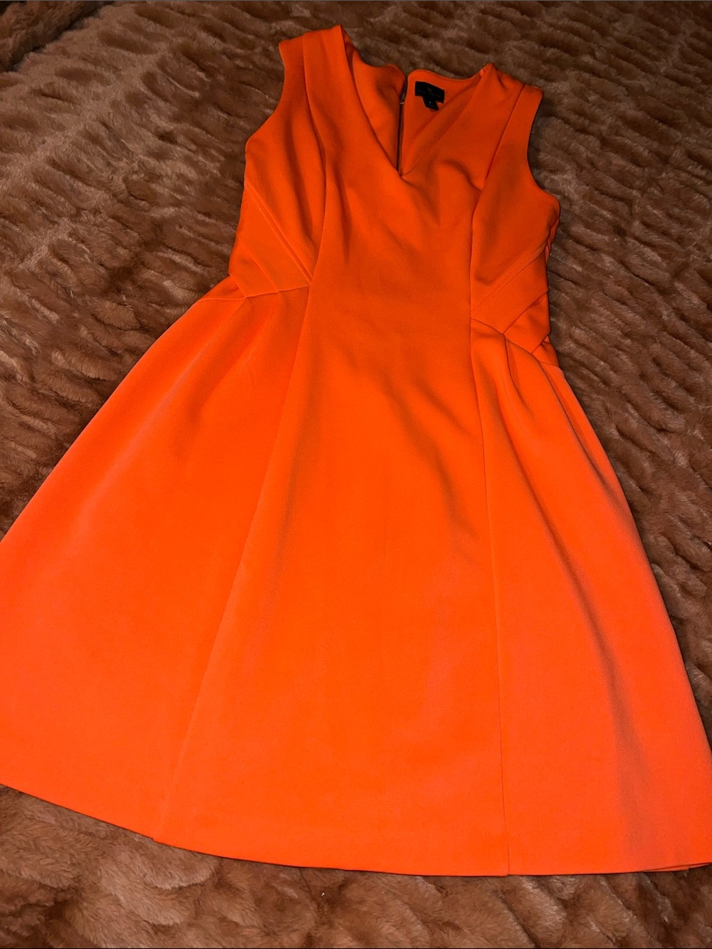 Worthington Bright Orange Sleeveless Fit-and-Flare Dress